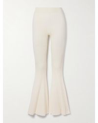 Stella McCartney - Ribbed-Knit Flared Pants - Lyst