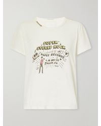 Mother - The Sinful Printed Cotton And Linen-Blend Jersey T-Shirt - Lyst