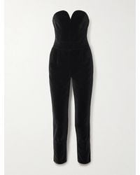 Blazé Milano - Clyde Strapless Velvet Jumpsuit - Lyst