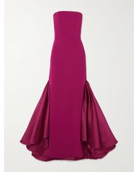 Solace London - Jodi Strapless Crepe And Satin-Twill Gown - Lyst
