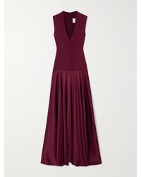 Esse Studios - Illi V Jersey And Silk-Satin Maxi Dress - Lyst