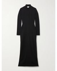 Stella McCartney - Paneled Lace-Trimmed Stretch-Knit Turtleneck Maxi Dress - Lyst