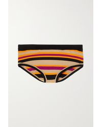 Dries Van Noten Natasha Striped Knitted Briefs - Orange