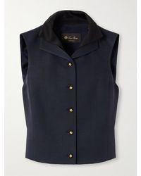 Loro Piana - Veste Sans Manches En Laine Grain De Poudre Et Soie Mélangées À Finitions En Satin Et À Superposition Dianne - Lyst