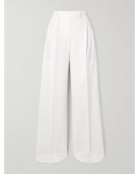 Rohe - Pleated Wool-Blend Twill Wide-Leg Pants - Lyst