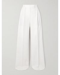 Rohe - Pantalon Large En Serge De Laine Mélangée À Plis - Lyst