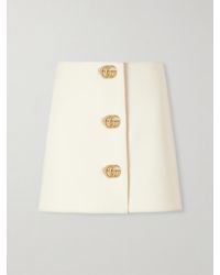 Gucci - Gg Wool-Crepe Mini Skirt - Lyst