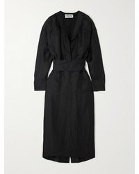 TOVE - Rhys Belted Linen And Silk-Blend Midi Dress - Lyst