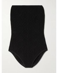 Alaïa - Body Bustier En Mailles Pointelle - Lyst