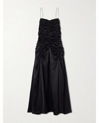 KHAITE - Raina Ruched Silk Midi Dress - Lyst