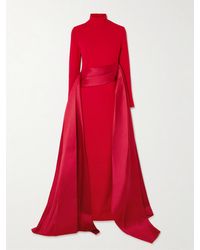 Solace London - Olivia Crepe And Draped Satin-Twill Gown - Lyst