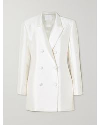 Halfpenny London - Double-Breasted Satin-Mikado Mini Dress - Lyst