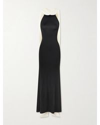The New Arrivals Ilkyaz Ozel - Leia Draped Two-Tone Jersey Gown - Lyst