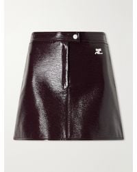 Courreges - Reedition Appliquéd Coated Cotton-Blend Mini Skirt - Lyst