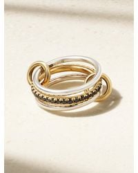 Spinelli Kilcollin - Tigris Set Of Three 18-Karat, Sterling And Blackened Diamond Rings - Lyst