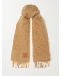 Loewe - Anagram Logo Patch Mohair Wool Blend Scarf - Lyst