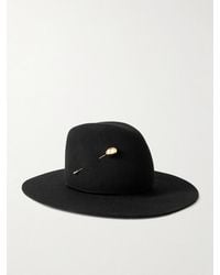 Gigi Burris Millinery - Waverly Embellished Wool And Silk-Blend Felt Fedora - Lyst