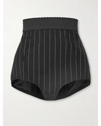 Dolce & Gabbana - Pinstriped Wool-blend Twill Shorts - Lyst