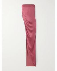 Rick Owens - Lido Strapless Asymmetric Satin Top - Lyst