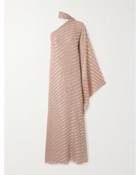 ‎Taller Marmo - Petra One-Sleeve Fil Coupé-Trimmed Silk-Blend Gown - Lyst