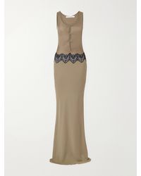Christopher Esber - Verner Cut-Out Ribbed Lace-Trimmed Jersey Midi Dress - Lyst