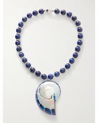 Julietta - Exclusive Rhodium-Plated, Shell And Resin Necklace - Lyst