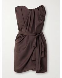 Vivienne Westwood - Susana Strapless Draped Crinkled-Satin Mini Dress - Lyst