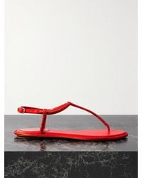 Rene Caovilla - Diana Crystal-Embellished Leather-Trimmed Satin Sandals - Lyst