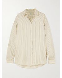 TOTEME - Oversized Striped Silk Shirt - Lyst