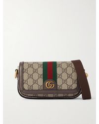 Gucci - Ophidia Mini Schultertasche Aus Bedrucktem, Beschichtetem Canvas Mit Lederbesätzen - Lyst