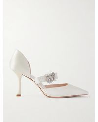 Roger Vivier - Mini Bouquet 85 Crystal-Embellished Satin Pumps - Lyst