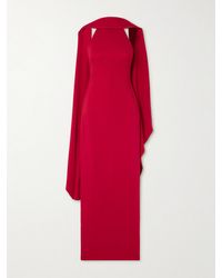 Solace London - Emerson Draped Open-Back Crepe Halterneck Gown - Lyst