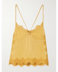 R13 - Tie-Detailed Lace And Crepon Camisole - Lyst