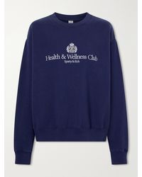 Sporty & Rich - Logo-Embroidered Cotton-Jersey Sweatshirt - Lyst