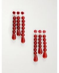 Completedworks - Weeping Willow Beaded-Plated Agate And Zirconia Earrings - Lyst