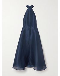 Altuzarra - Becca Midikleid Aus Seidensatin Mit Neckholder - Lyst