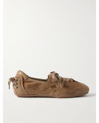 Acne Studios - Leather-Trimmed Paneled Suede Sneakers - Lyst