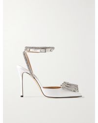 Mach & Mach - Triple Heart Crystal-Embellished Satin Pumps - Lyst
