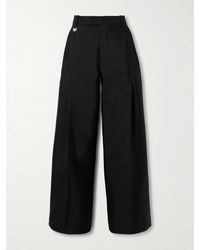 Burberry - Pleated Wool And Silk-Blend Twill Wide-Leg Pants - Lyst