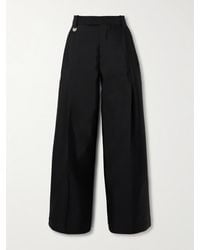 Burberry Embroidered Twill Wide-leg Pant | Lyst