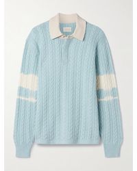 Aimé Leon Dore - Cable-Knit Striped Wool And Cotton-Blend Polo Shirt - Lyst