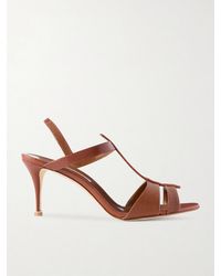 Manolo Blahnik - Retauxlo 70 Lizard-Effect Leather Slingback Sandals - Lyst