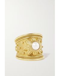 Elizabeth Gage Sun Ring Aus 18 Karat Gold Mit Perle - Mettallic