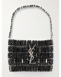 Saint Laurent - Evening Micro Crystal-Embellished Chainmail Shoulder Bag - Lyst