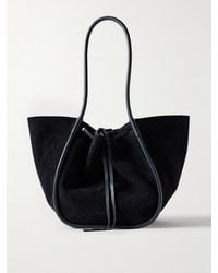 Proenza Schouler - Large Leather-Trimmed Ruched Suede Tote - Lyst
