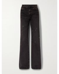 R13 - Jane Distressed Paint-Splattered High-Rise Flared Jeans - Lyst