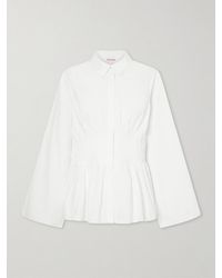 Rosie Assoulin - Boogie Woogie Bugle Boy Shirred Cotton-Poplin Blouse - Lyst