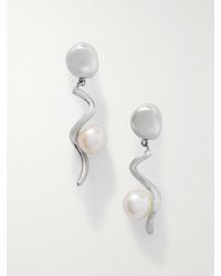 AGMES - Teneille Recycled Sterling Pearl Earrings - Lyst