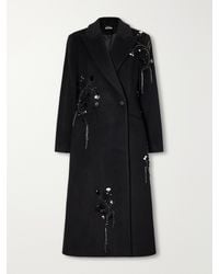 Jonathan Simkhai - Gianni Bead-Embellished Double-Breasted Wool-Blend Felt Coat - Lyst
