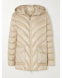 Moncler - Argenno Hooded Belted Appliquéd Quilted Shell Down Coat - Lyst